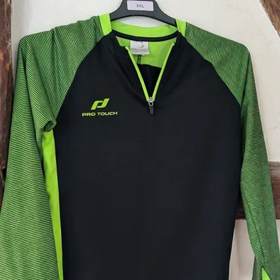 t shirt sport enfant 10 12 ans pro touch noir vert manches longues running fitness